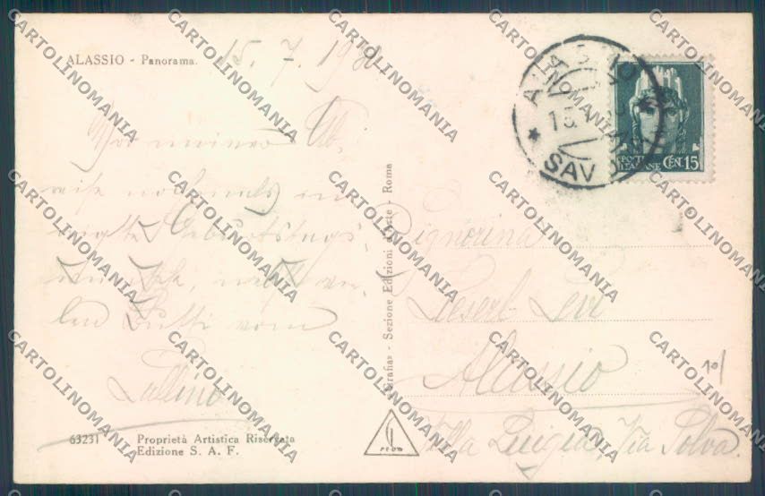 Savona Alassio Foto cartolina ZQ0969 – retro