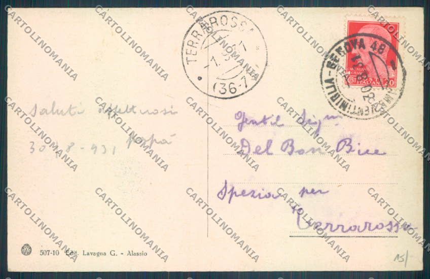 Savona Alassio cartolina ZQ0976 – retro