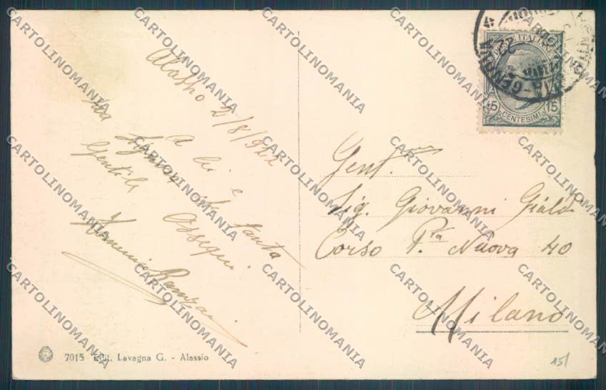 Savona Alassio cartolina ZQ0985 – retro