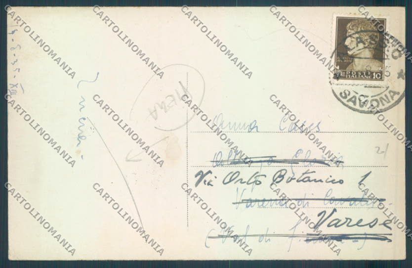 Savona Alassio PIEGA cartolina ZQ1055 – retro