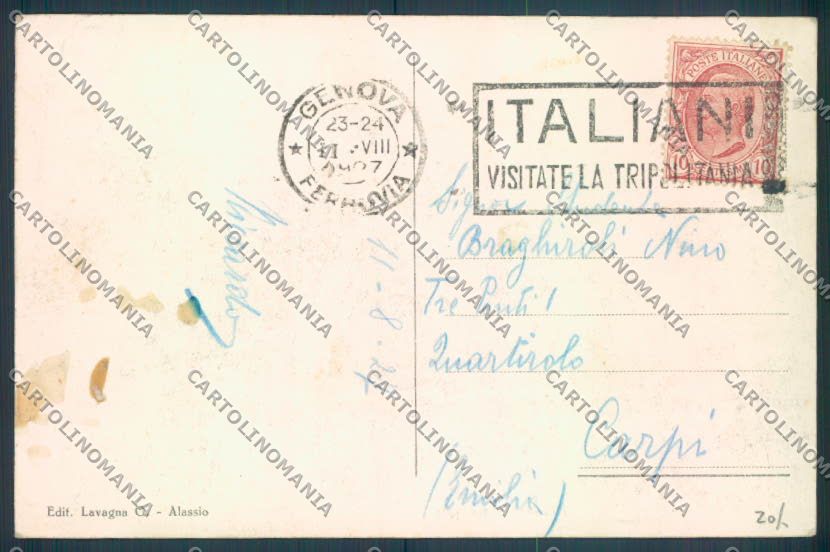 Savona Alassio Barca cartolina ZQ1061 – retro