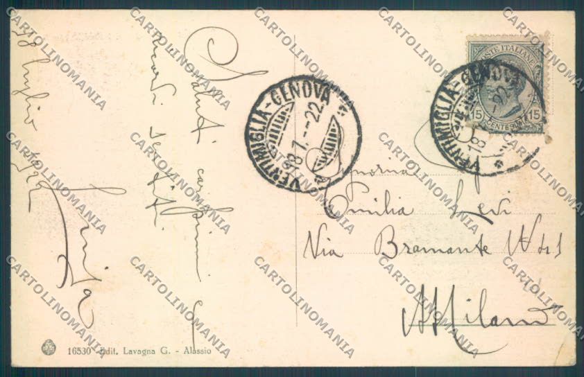 Savona Alassio cartolina ZQ1081 – retro