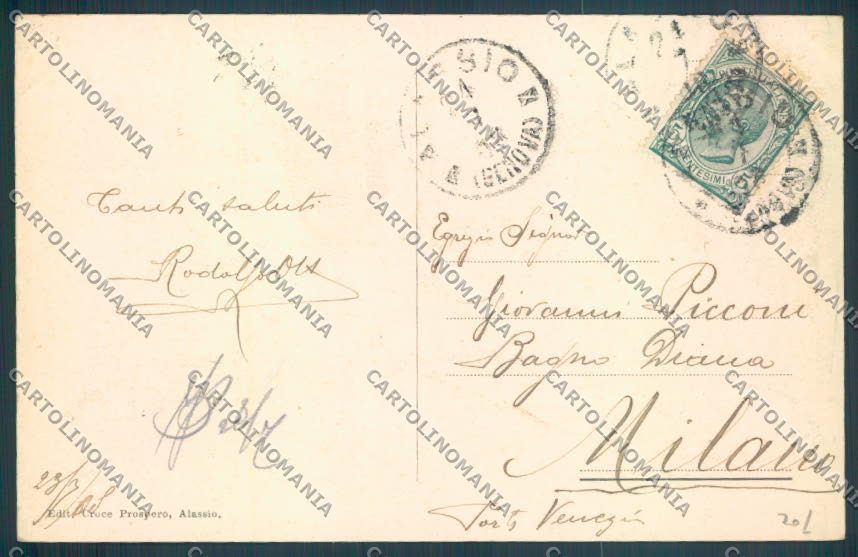Savona Alassio Barca PIEGHINA cartolina ZQ1085 – retro