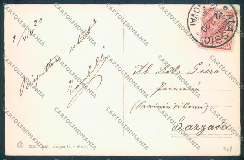 Savona Alassio cartolina ZQ1095 – retro