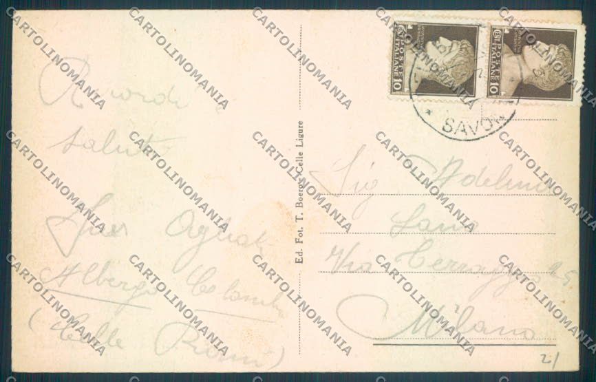 Savona Celle Ligure cartolina ZQ1227 – retro
