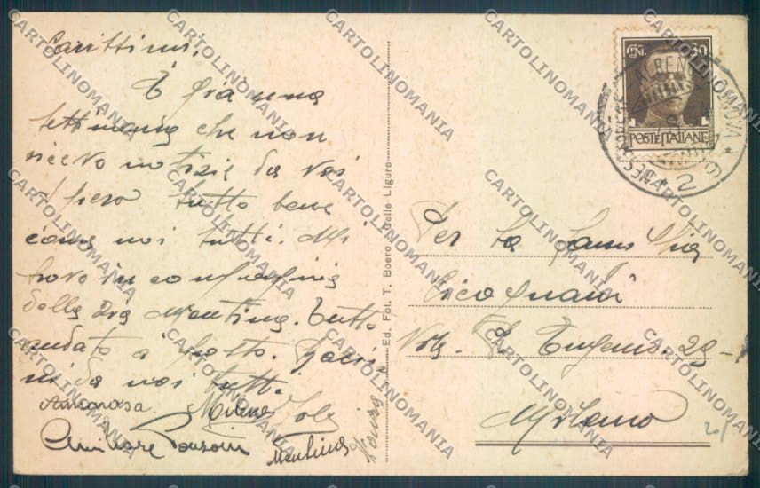 Savona Celle Ligure PIEGA cartolina ZQ1243 – retro