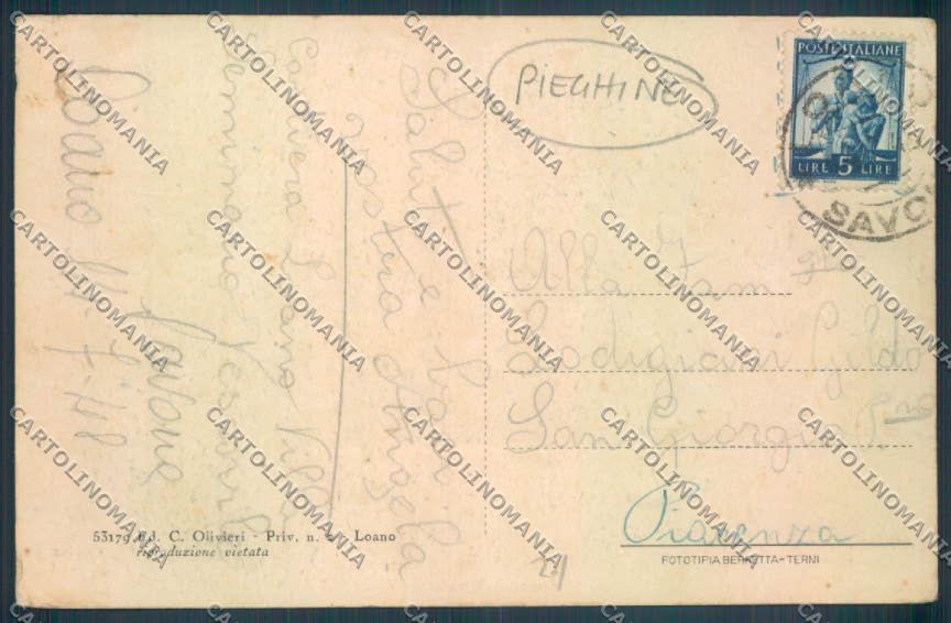 Savona Loano PIEGHINE cartolina ZQ1246 – retro