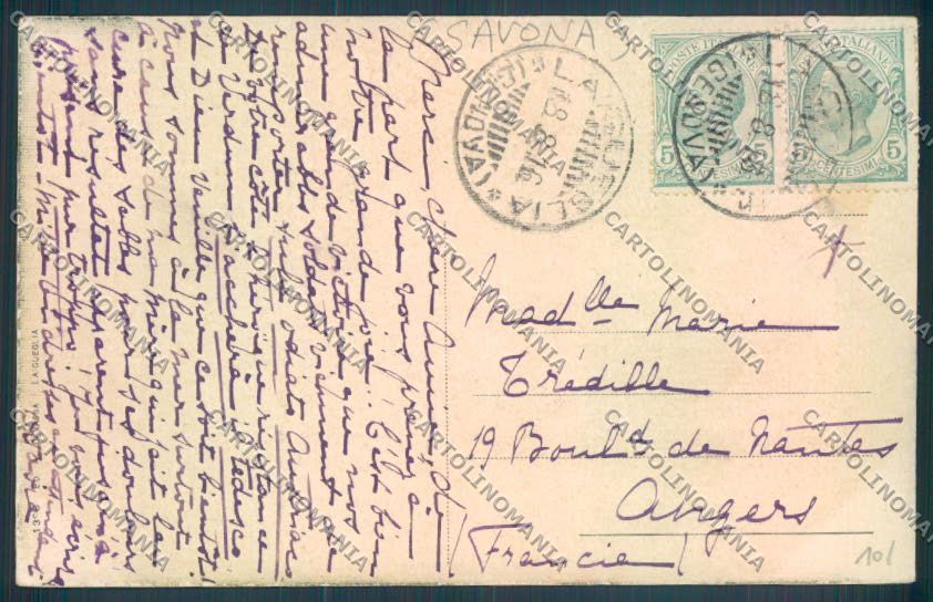 Savona Laigueglia Capo Mele Carducci cartolina ZQ1307 – retro