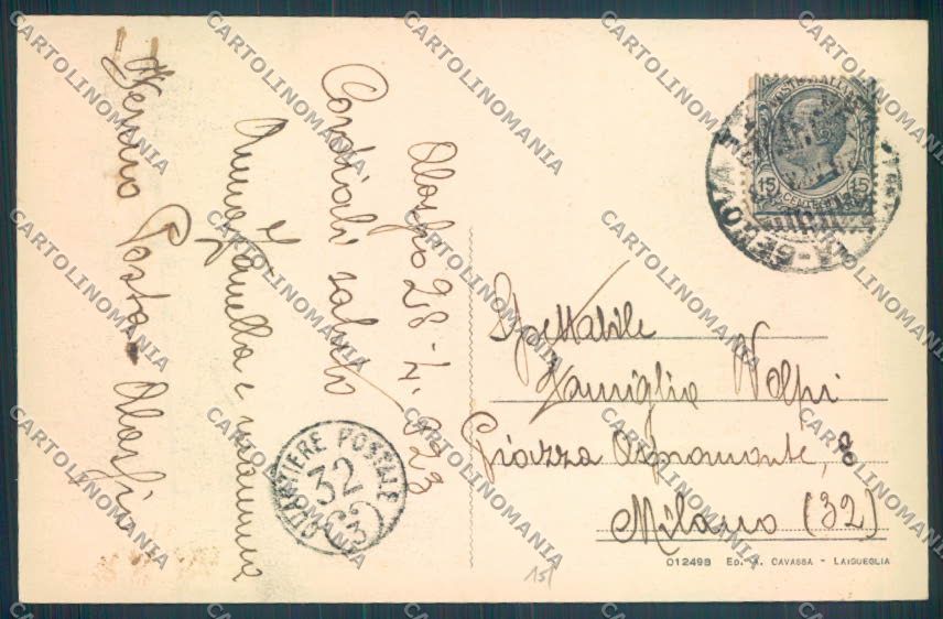 Savona Laigueglia Capo Mele Carducci cartolina ZQ1326 – retro