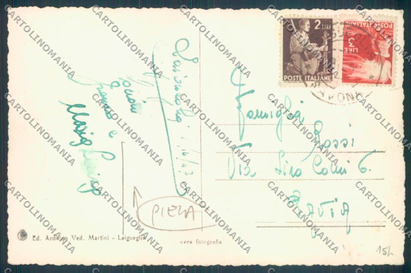 Savona Laigueglia PIEGA Foto cartolina ZQ1335 – retro