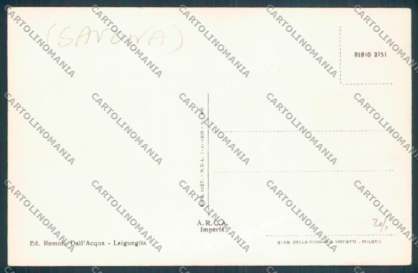 Savona Laigueglia cartolina ZQ1342 – retro