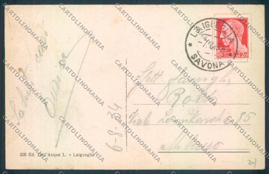 Savona Laigueglia Barca cartolina ZQ1357 – retro