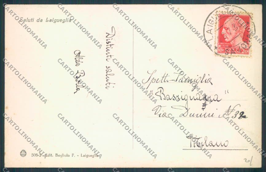 Savona Laigueglia Barca cartolina ZQ1361 – retro