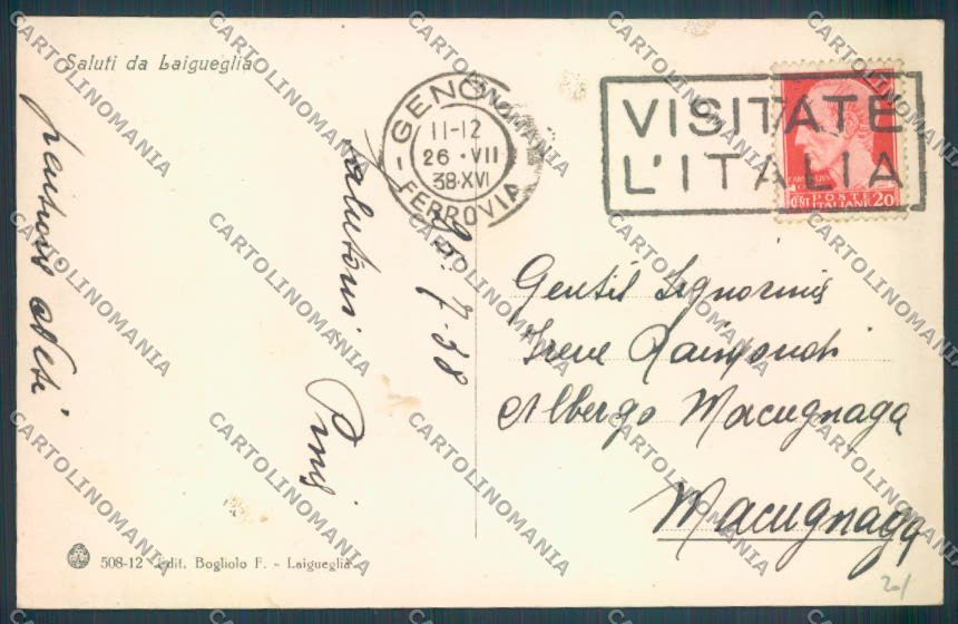 Savona Laigueglia Barca cartolina ZQ1363 – retro