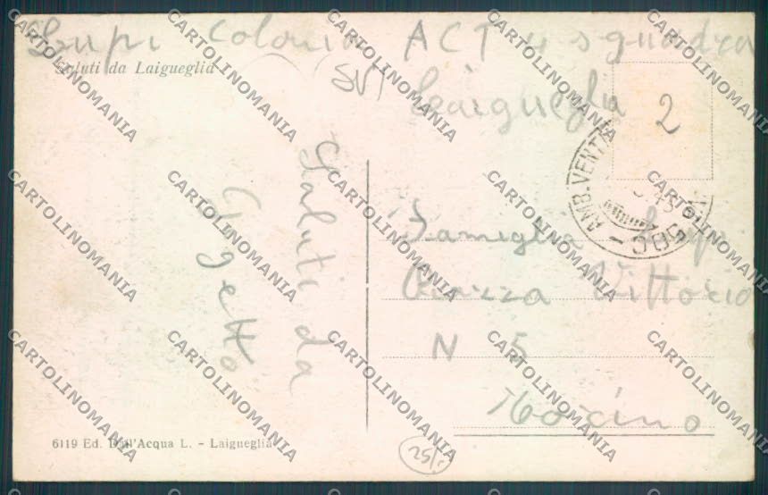 Savona Laigueglia cartolina ZQ1379 – retro