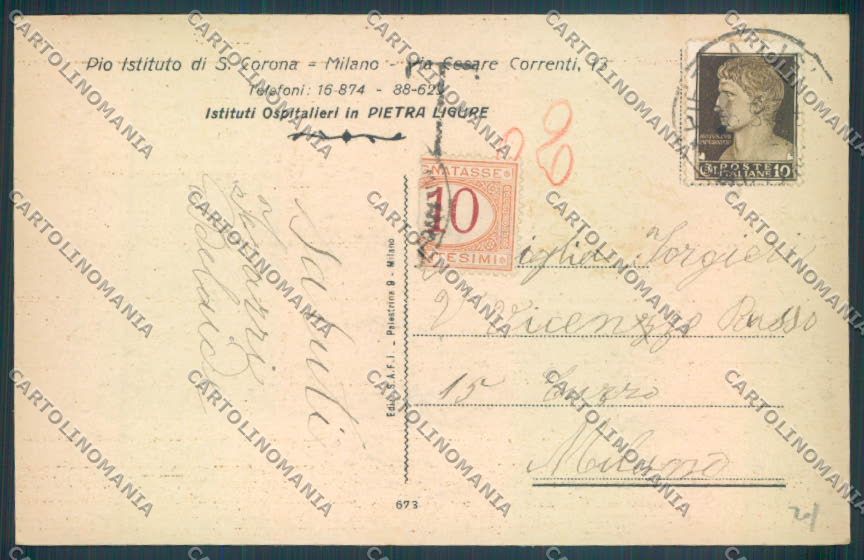 Savona Pietra Ligure Ospedale cartolina ZQ1415 – retro