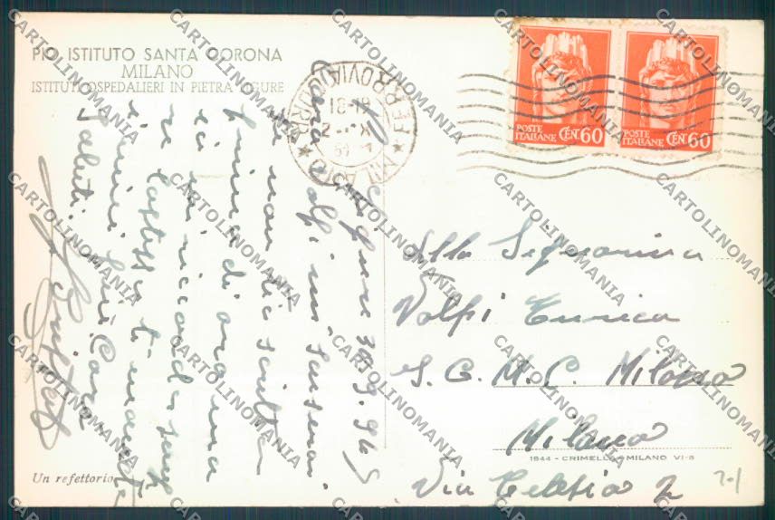 Savona Pietra Ligure Ospedale Refettorio Foto cartolina ZQ1422 – retro