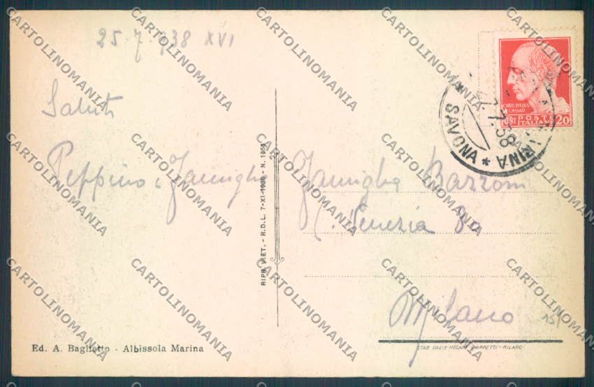 Savona Albissola Marina cartolina ZQ1440 – retro