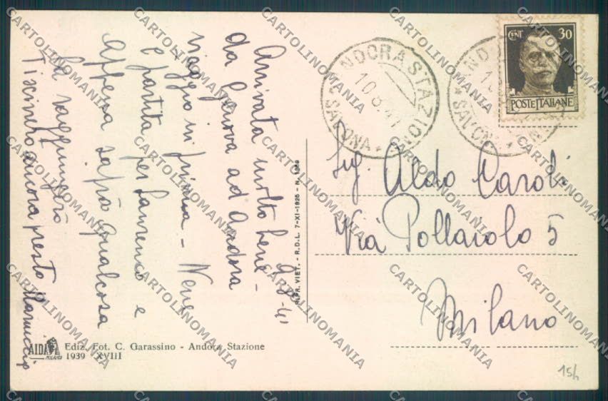 Savona Andora cartolina ZQ1479 – retro