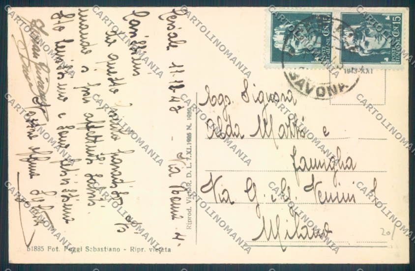 Savona Ceriale cartolina ZQ1517 – retro
