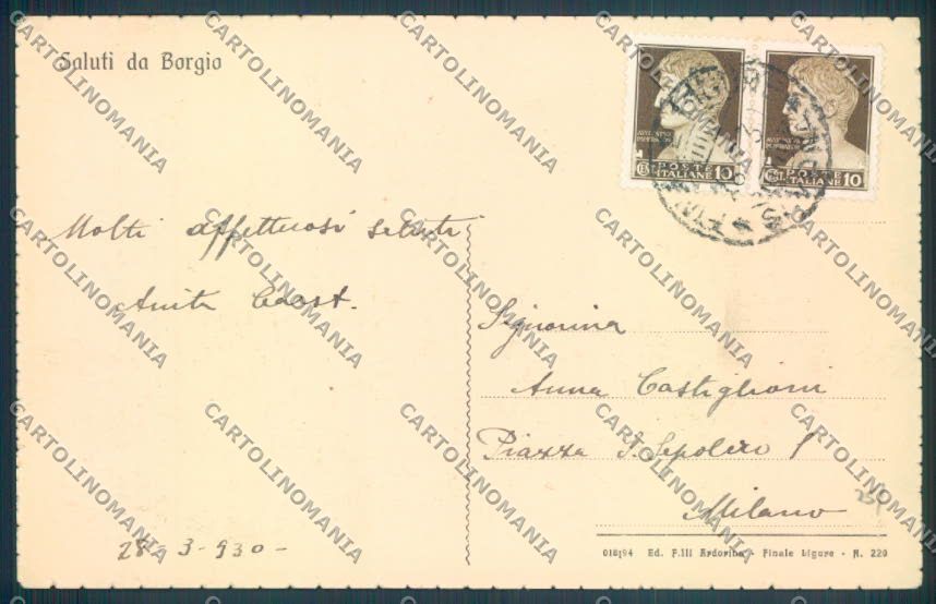 Savona Borgio Verezzi cartolina ZQ1546 – retro