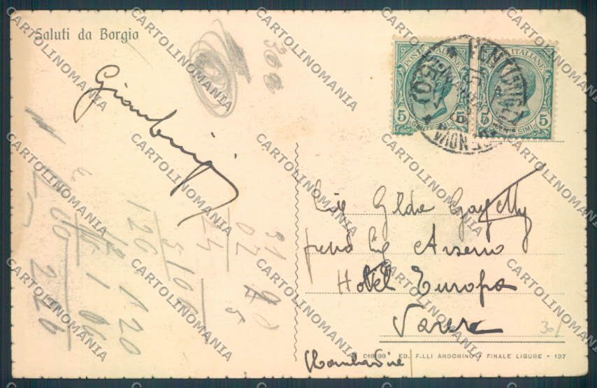 Savona Borgio Verezzi cartolina ZQ1547 – retro