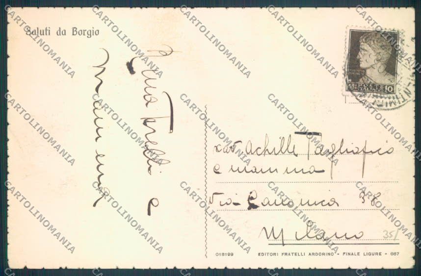 Savona Borgio Verezzi PIEGHINA cartolina ZQ1548 – retro