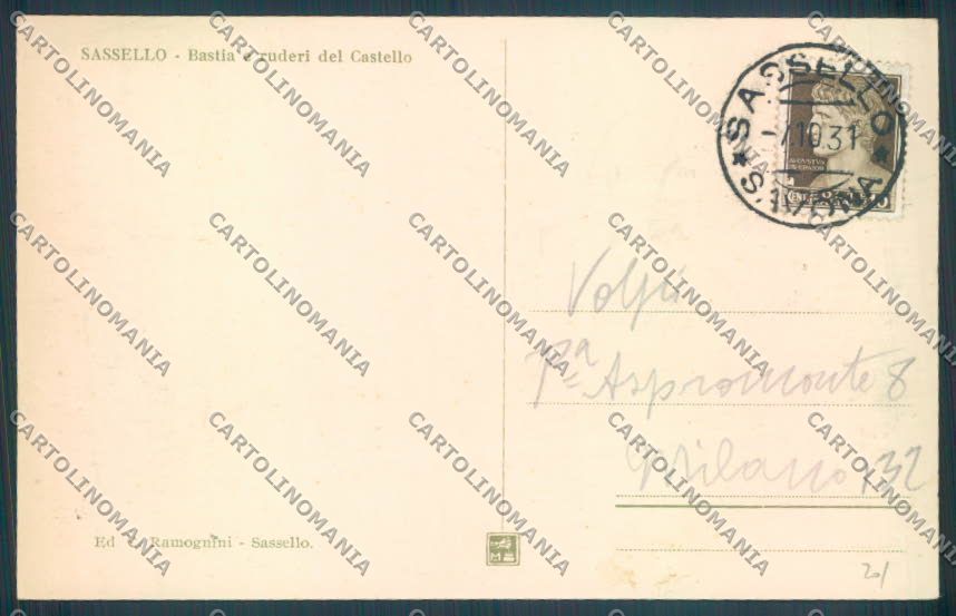 Savona Sassello cartolina ZQ1577 – retro