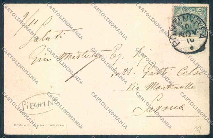Savona Pontinvrea PIEGHINE cartolina ZQ1603 – retro