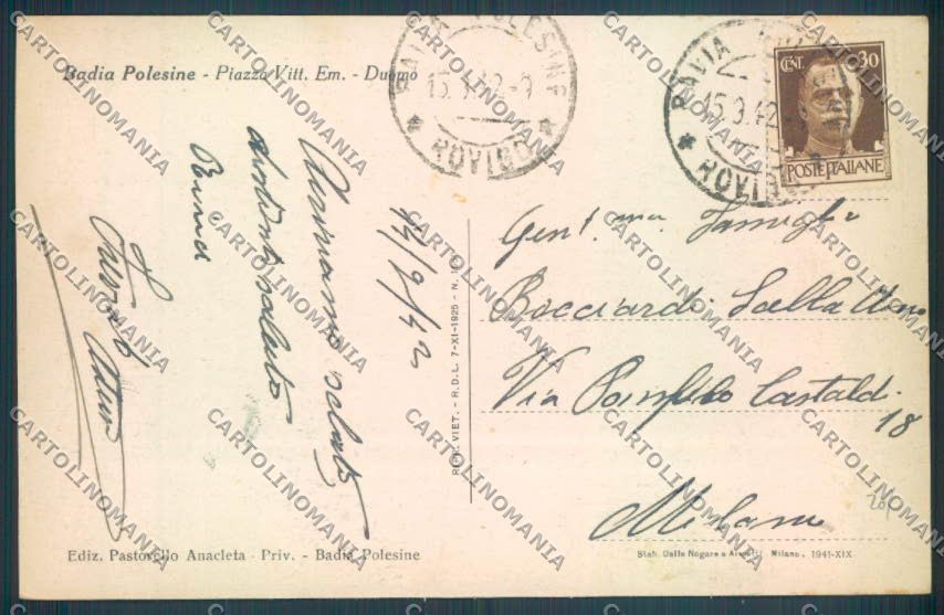 Rovigo Badia Polesine cartolina ZQ1748 – retro