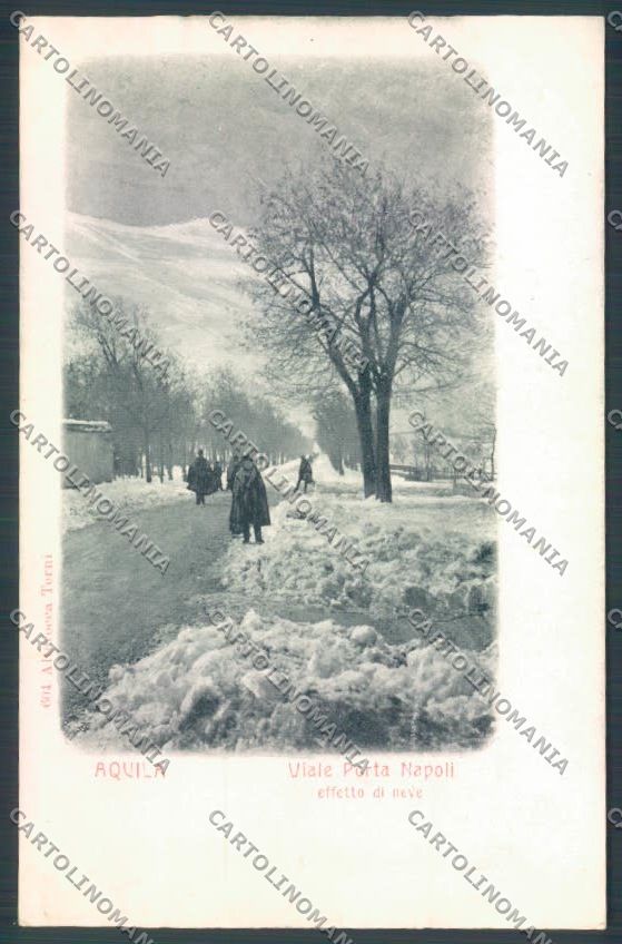 L'Aquila Città Nevicata Alterocca cartolina ZQ1777 – fronte