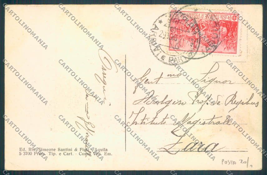 L'Aquila Città Poste cartolina ZQ1780 – retro