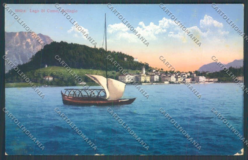 Como Bellagio Barca PIEGHINA cartolina ZQ1849 – fronte