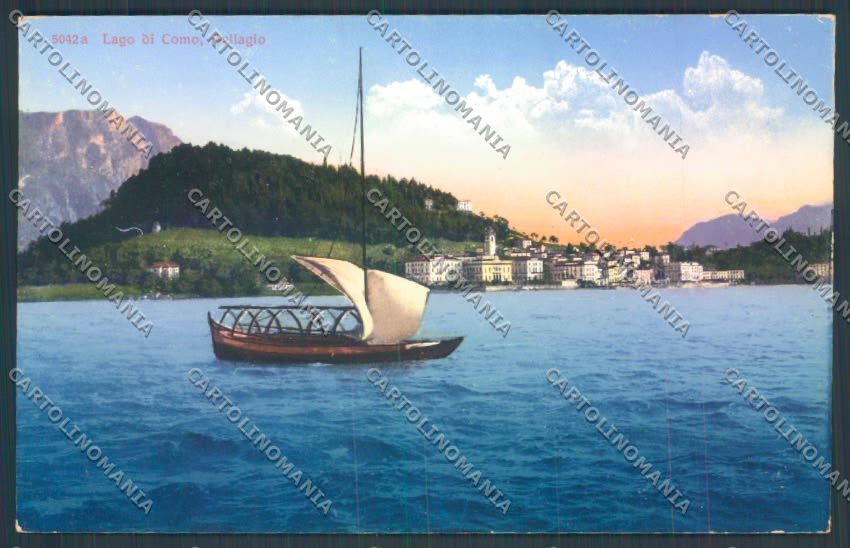 Como Bellagio Barca cartolina ZQ1850 – fronte