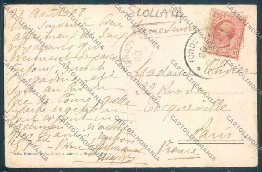 Como Tremezzo Barca SCOLLATA cartolina ZQ1864 – retro