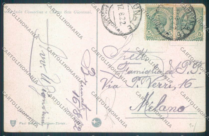 Como Ossuccio Isola Comacina cartolina ZQ1898 – retro