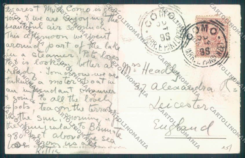Como Ossuccio Isola Comacina cartolina ZQ1909 – retro