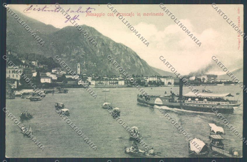 Como Menaggio Battello Barca cartolina ZQ1940 – fronte