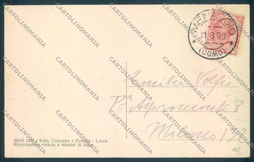 Como Menaggio Croce cartolina ZQ1957 – retro