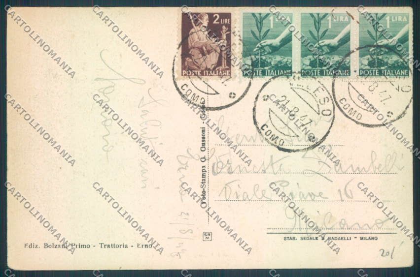 Como Veleso Erno Asilo cartolina ZQ2009 – retro
