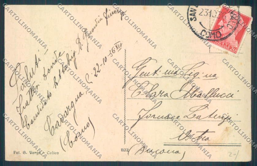 Como Cavargna PIEGHINA cartolina ZQ2054 – retro