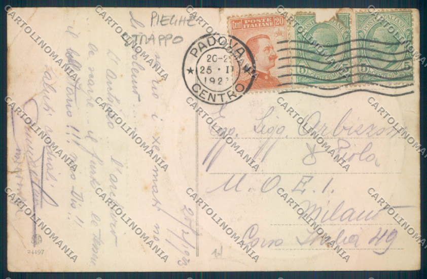 Padova Città Poste PIEGHE STRAPPO cartolina ZQ2106 – retro