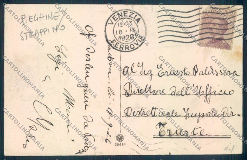 Padova Città PIEGHINE STRAPPINO cartolina ZQ2170 – retro