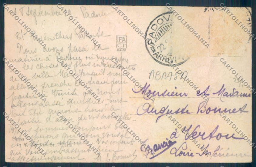 Padova Città ABRASA cartolina ZQ2446 – retro