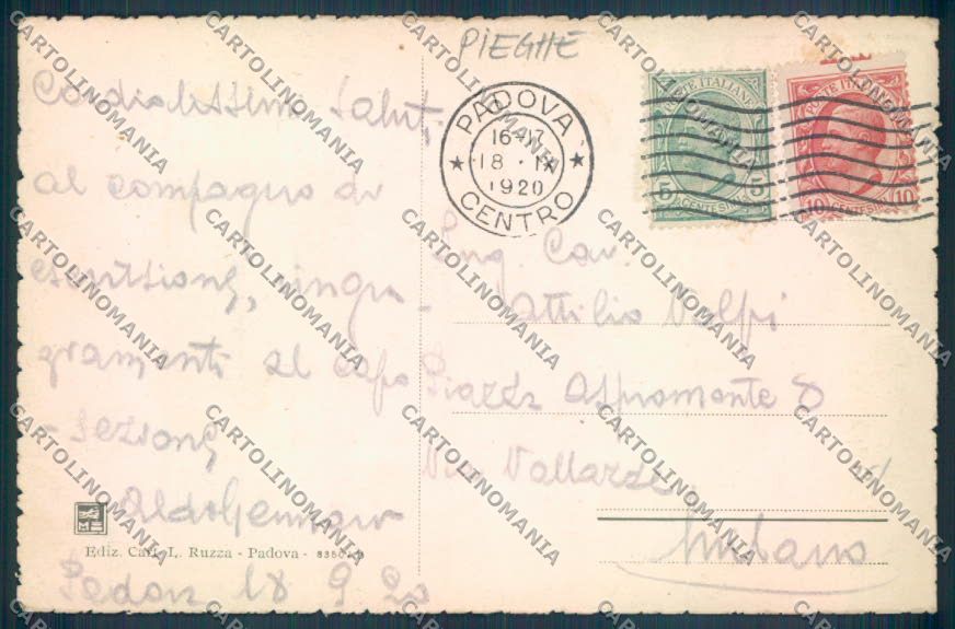Padova Città Mercato PIEGHE cartolina ZQ2451 – retro