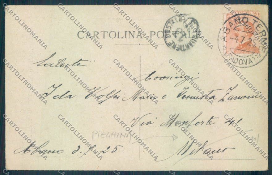 Padova Abano Terme PIEGHINA cartolina ZQ2475 – retro
