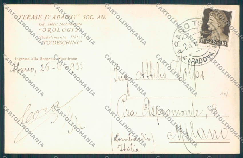 Padova Abano Terme cartolina ZQ2478 – retro