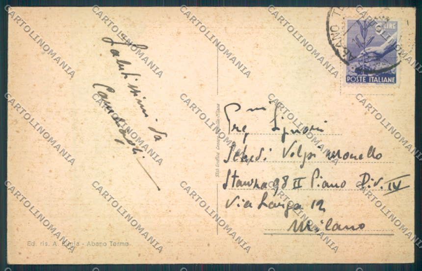 Padova Abano Terme cartolina ZQ2491 – retro