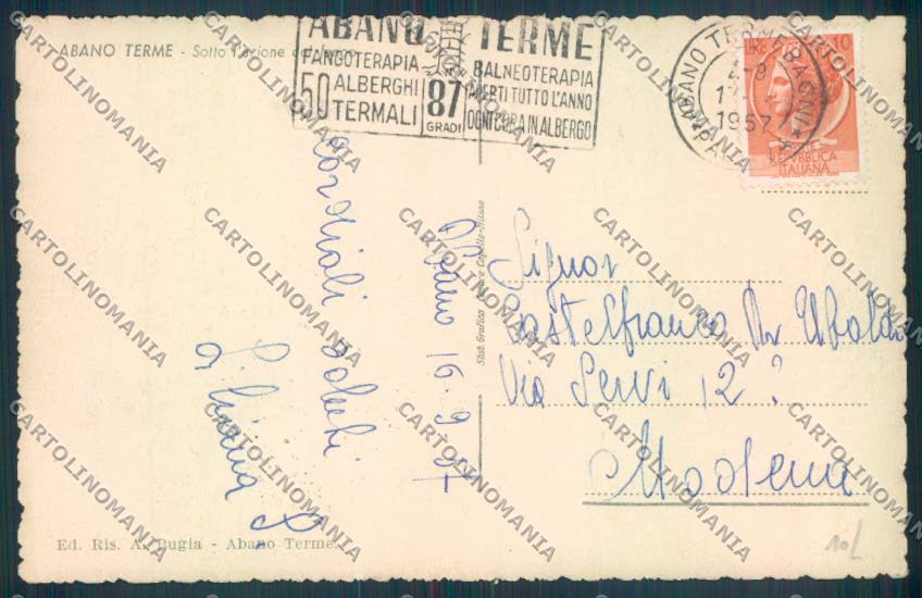 Padova Abano Terme cartolina ZQ2511 – retro