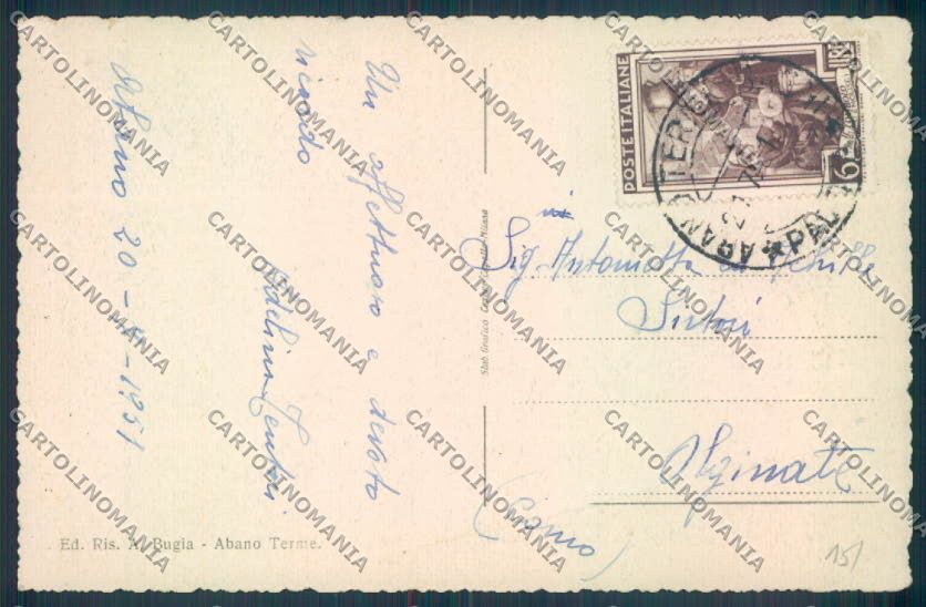 Padova Abano Terme Saluti da cartolina ZQ2529 – retro